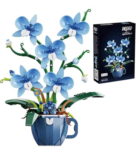 Bloques De Construcción Orquídea Darryy – Ramo De Flores Artificiales De ABS Con Instrucciones, Decoración Permanente Y Regalo