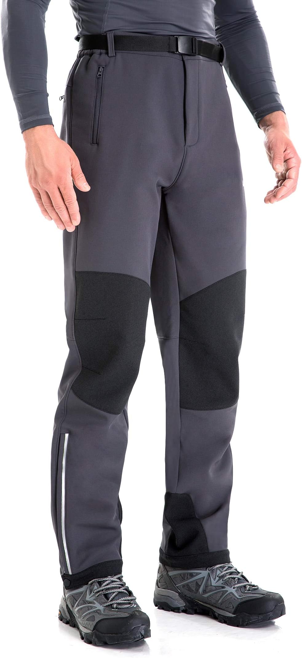 Clothin Men's Softshell Fleece-Lined Cargo Pants - Warm, Breathable, Water-Repellent, Wind-Resistant-Insulated