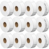 Address & Barcode Label for DYMO 30336 (1" x 2-1/8"), Compatible with DYMO LabelWriter 4XL, 450, 450 Duo, 450 Turbo, and 450 Twin Turbo (12 Rolls/6000 Labels), Not Fit 5XL & 550, BIAlabel