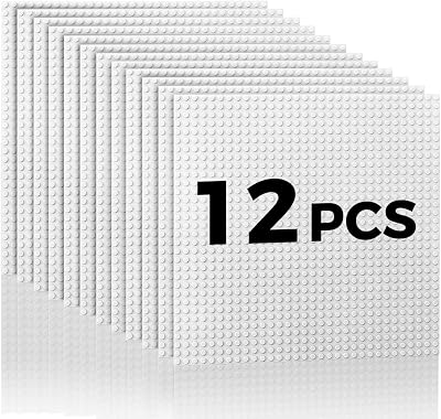 Lekebaby Classic 12 White Baseplates 10x10 32x32 Stud 100% Compatible