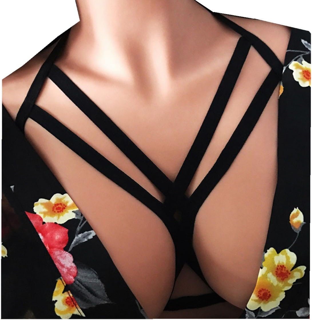 Ikevan Sexy Women Hollow Strappy Bra Cage Bralette Crop Top Bustier Tops