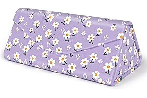 NPOOYI Sunglasses Case, Foldable Glasses Case, Magnetic PU Leather Hard Shell Folding Eyeglass Holder Box, Collapsible Unisex
