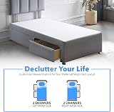 ComfoRest 3FT Single Divan Bed with Drawers Silver Headboard UK Made view 4