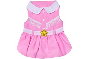 Doggy Parton Pink Cowgirl Collared Dress for Pets - X-Large