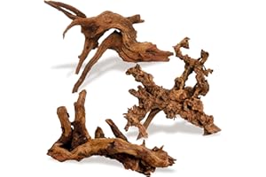 kathson Natural Driftwood for Aquarium Decor, 3-Piece 9''-15'' Large Driftwood for Decorations on Fish Tank, Reptiles Bearded Dragon Terrarium Ornament Accessories or Air Plants