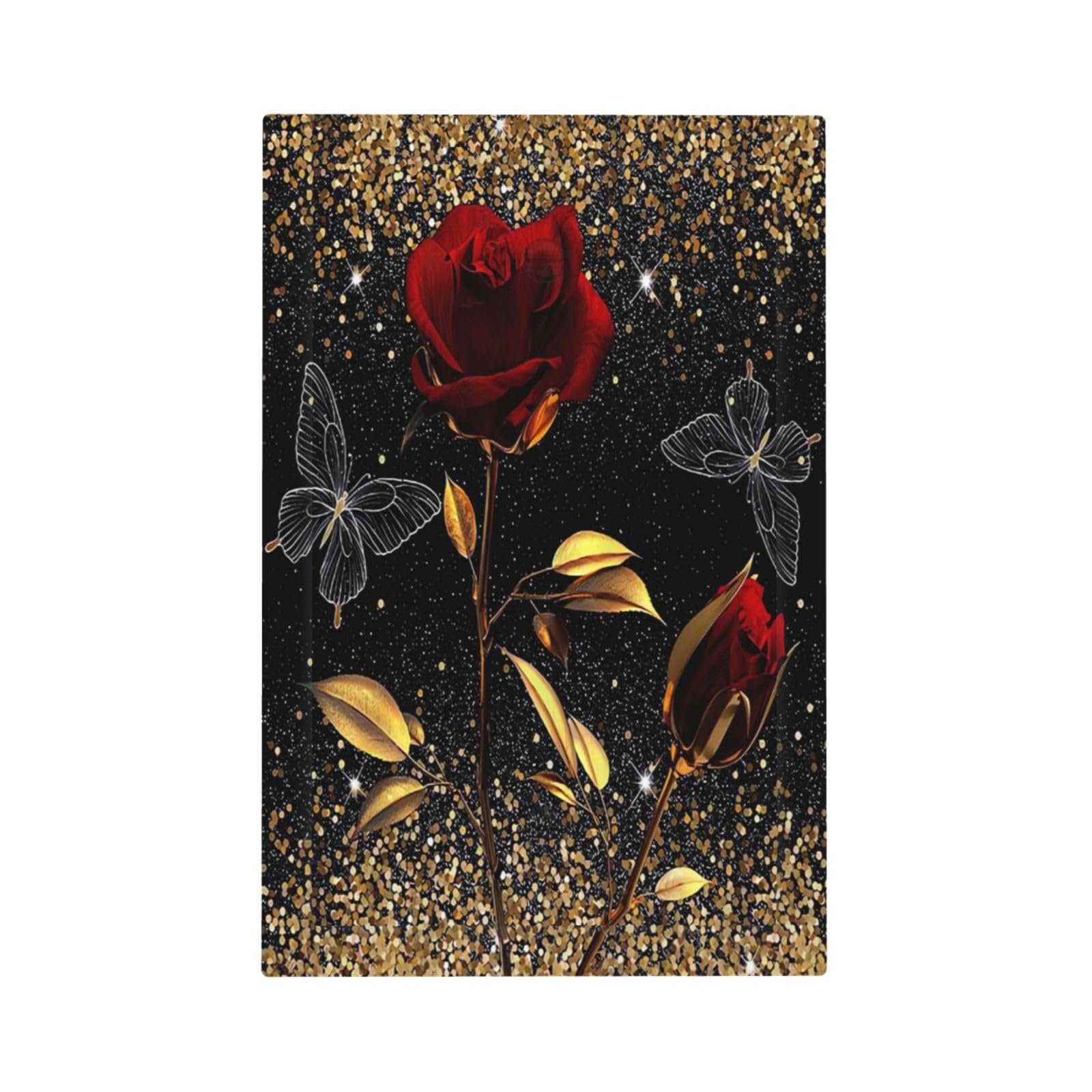 Red Rose And Butterflies Sparkling 1 Gang Light