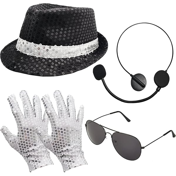 Guanto E Calzini Di Michael Jackson – Accessorio Per Costume Dorato, Per Adulti, Feste E Carnevale