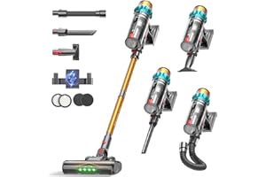 ElecKeys Cordless Vacuum Cleaners, 600W 50KPA Powerful Stick Vacuum Cleaners with 70 Mins Runtime, LED Display, Anti-Tangle, 