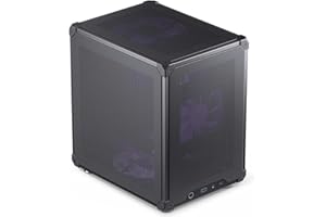 JONSBO C6 Black Mini MATX Mesh PC Case,Simple Compact Desktop Micro ATX Chassis,Upper Cover/Side Panel Tool-Free Open pc case