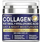 Rosemage Collagen Retinol Face Cream with Hyaluronic Acid, Day and Night Moisturizer for Anti-Aging, Hydrating Face Cream, 1.69 Fl Oz