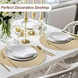 HEYOMART Round Placemats Set of 6 38cm Glitter Braided Woven Heat Resistant view 6