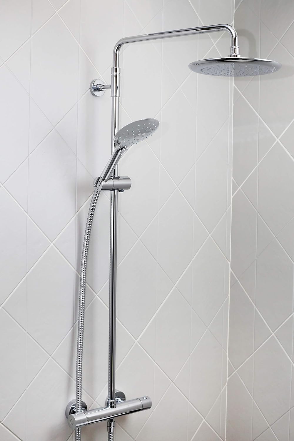 Bristan CR SHxDIVFF C Carre Exposed Fixed Head Bar Shower With Diverter