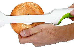 URBAN TREND Premium Stainless Steel Bagel Knife – Serrated Edge for Smooth Cutting, Ergonomic Handle, Safety Sheath Included –Safely Slice Bagels, Bread, Pastries, and More.