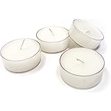 Amazon Basics 12-Pack Unscented Large Tealight Candles - 7 Hour Burn Time - White