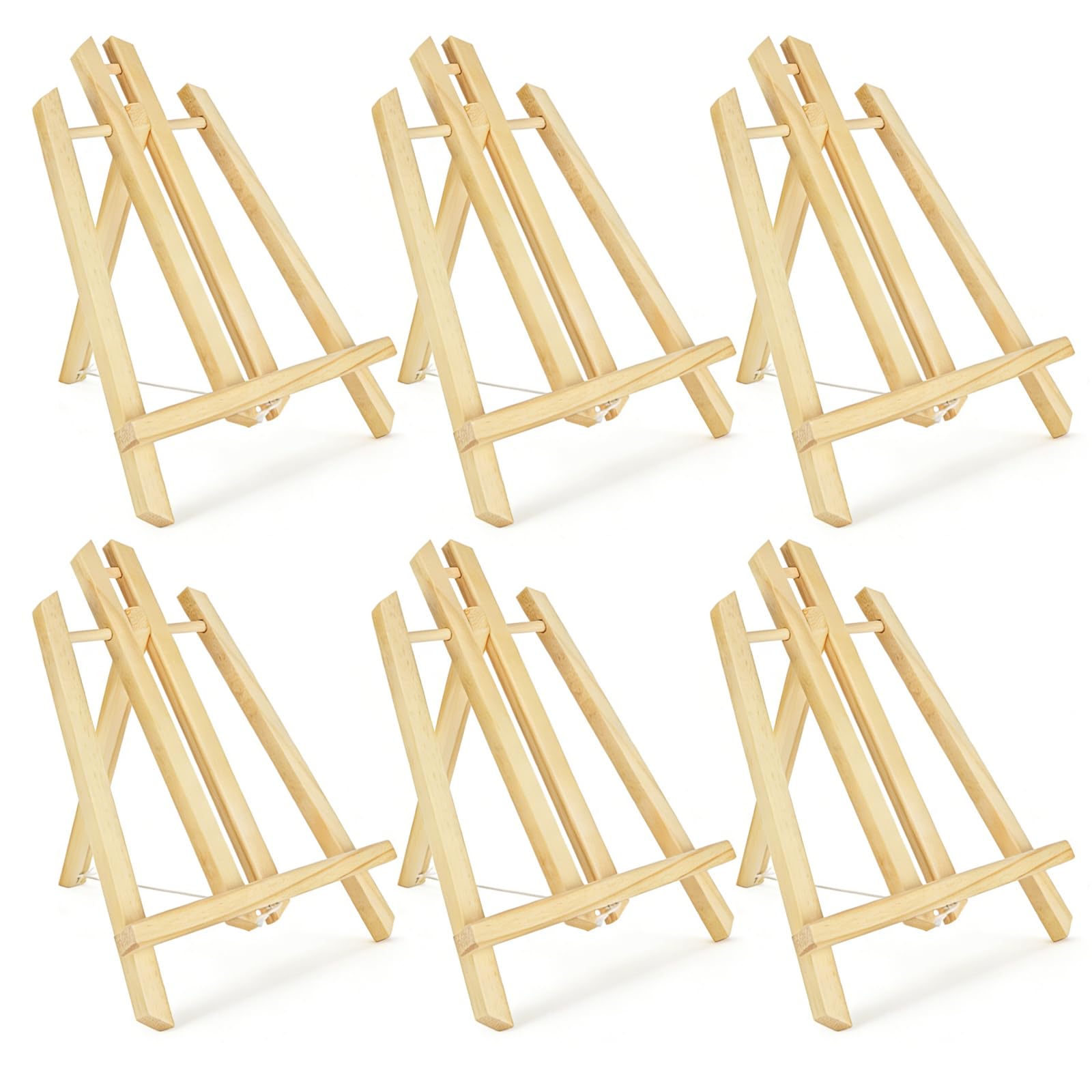 LOLYSIC 6Pcs Wooden Easels Stands for Display, 30cm 12inch Tabletop Easel Stand for Painting, A Frame Wooden Easel Desktop Tripods Wood Display Stands for Painting Arts Craft Canvas Photo Frame