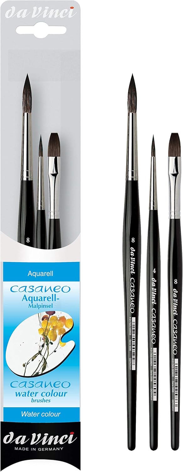 Da Vinci 5386 Series Water Color Painting Brush Set, Bristle, Blue