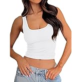 NODHUT Women's Tank Tops Basic Slim Fit Ribbed Camisole Tops Sexy Square Neck Sleeveless Going Out Summer Tops