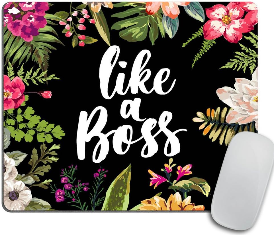 Coworker Gift Mouse Pad Boss Gift School Supplies Coral Desk Decor Dorm Decor Floral Cute Office Supplies Like a Boss