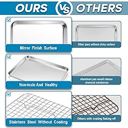 TeamFar Baking Tray with Rack, 12.5 x 10 x 1 Inch