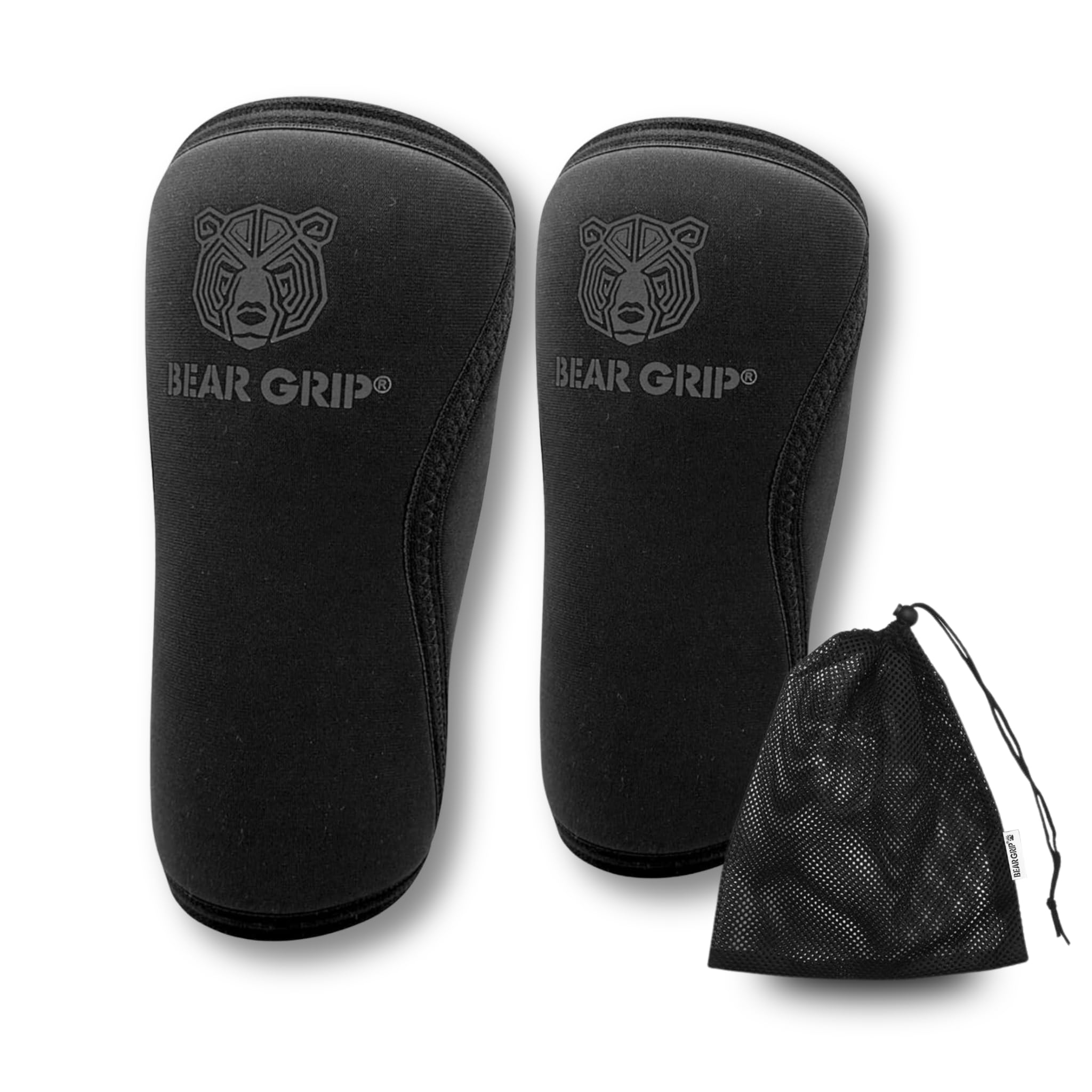 BEAR GRIP 7mm Knee Sleeves (Pair) for Weightlifting and Squats - XL