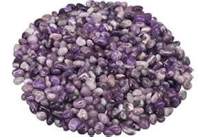 VIREKM Landscaping Pebbles River Rocks Decorative Ornamental Pebbles Garden Landscaping Stones, DIY Smoothed Rocks for Potted Plant Resin Art Vase Fillers Aquarium Gravel Rocks (1 Pound, Amethyst)