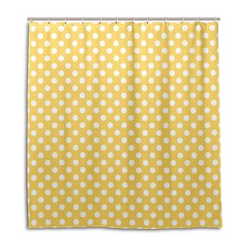 Alaza Spots Jaune Et Blanc Rideau De Douche 72 X 72 Pouces