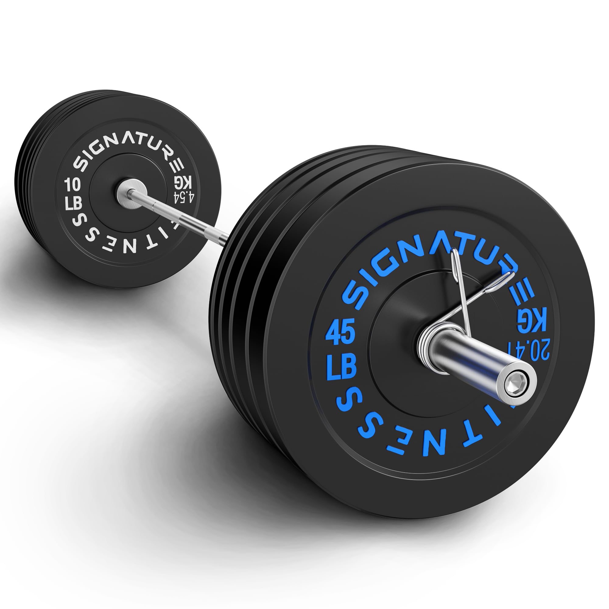 Photo 1 of Fitvids Olympic 2" Bumper Plates Set Including 260LB Weight Plates Set & 7FT Olympic Barbell Bar(305 Pounds Total), Multiple Packages