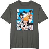 Bleach Characters with Blue Lines and Logo Anime T-Shirt