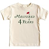 Olive Loves Apple Mastered 4 Years Shirt for Boys & Girls Golf Themed Fourth Birthday T-Shirt for Kids