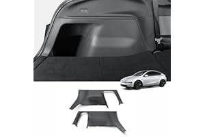 LUCKEASY Rear Trunk Side Protective Cover for Tesla Model Y Juniper 2025 2026 New 5 Seat Trunk Left & Right Panel Protection TPE Velcro Stick Cargo Side Protect Mat Black