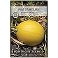 Sow Right Seeds - Golden Midget Watermelon Seed for Planting - Non-GMO Heirloom Packet with Instructions to Plant and Grow an Outdoor Home Vegetable Garden - Yellow Skin and Crimson Flesh (1)