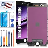 for iPhone 6 Plus Screen Replacement, LCD Screen for iPhone 6 Plus A1522 A1524 5.5" LCD Display Touch Digitizer Panel Full Assembly Kits with Repair Tools (Black)
