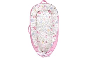 WINGHENLEE Baby Lounger Cover, Cotton Newborn Nest Cover, Baby Lounger Replacement Cover, Soft & Breathable, Reversible & Adjustable, Purple(Cover Only)