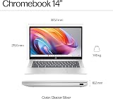 HP Chromebook 14 N100 4GB RAM 128GB SSD 14" HD Chrome OS Glacier Silver view 4
