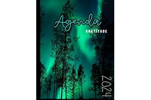 Agenda 2024 Français de Janvier à Décembre - Aurore Boréale: Semainier nature 8.5" x 11" - 135 pages