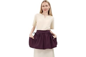 C-ZOFEK Linen Gardening Apron with Pockets for Women Men Farm Orchard Garden (Muiticolor)