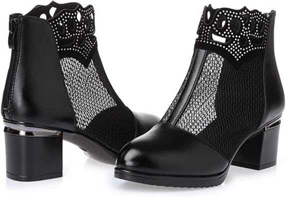 Amazon ムリョシューズ サマーブーツ レディースサンダル パンプス ハイヒール 夏 春夏ブーツ ファッションサンダル 美脚 4cmヒール シースルー 春夏秋作 太ヒール 歩きやすい 疲れにくい ローヒール グラディエーターサンダル オープントゥ 敬老の日 ムリョ