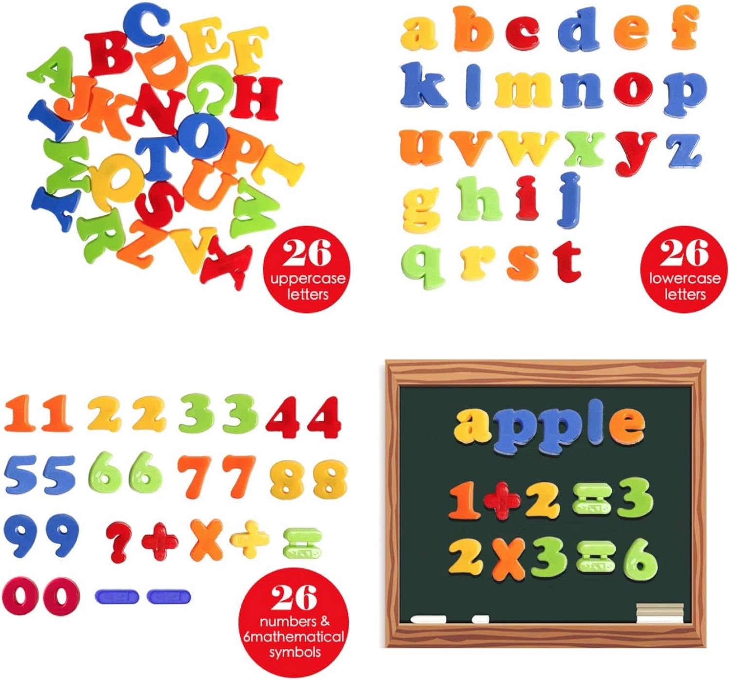 JCREN Magnetic Alphabet Magnets Letters and Numbers Toy ABC 123 Fridge Plastic Toy Set Educational Magnetic in Bucket Preschool Learning Spelling Counting Uppercase Lowercase Math Symbols for Toddler: Furniture & Decor