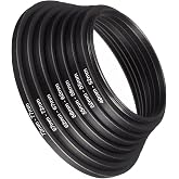 7Pcs Step Up Filter Adapter Rings, Aluminum Alloy Lens Filter Ring Set | 49-52mm,52-55mm,55-58mm,58-62mm,62-67mm,67-72mm,72-77mm for DSLR and Mirrorless Camera Lenses