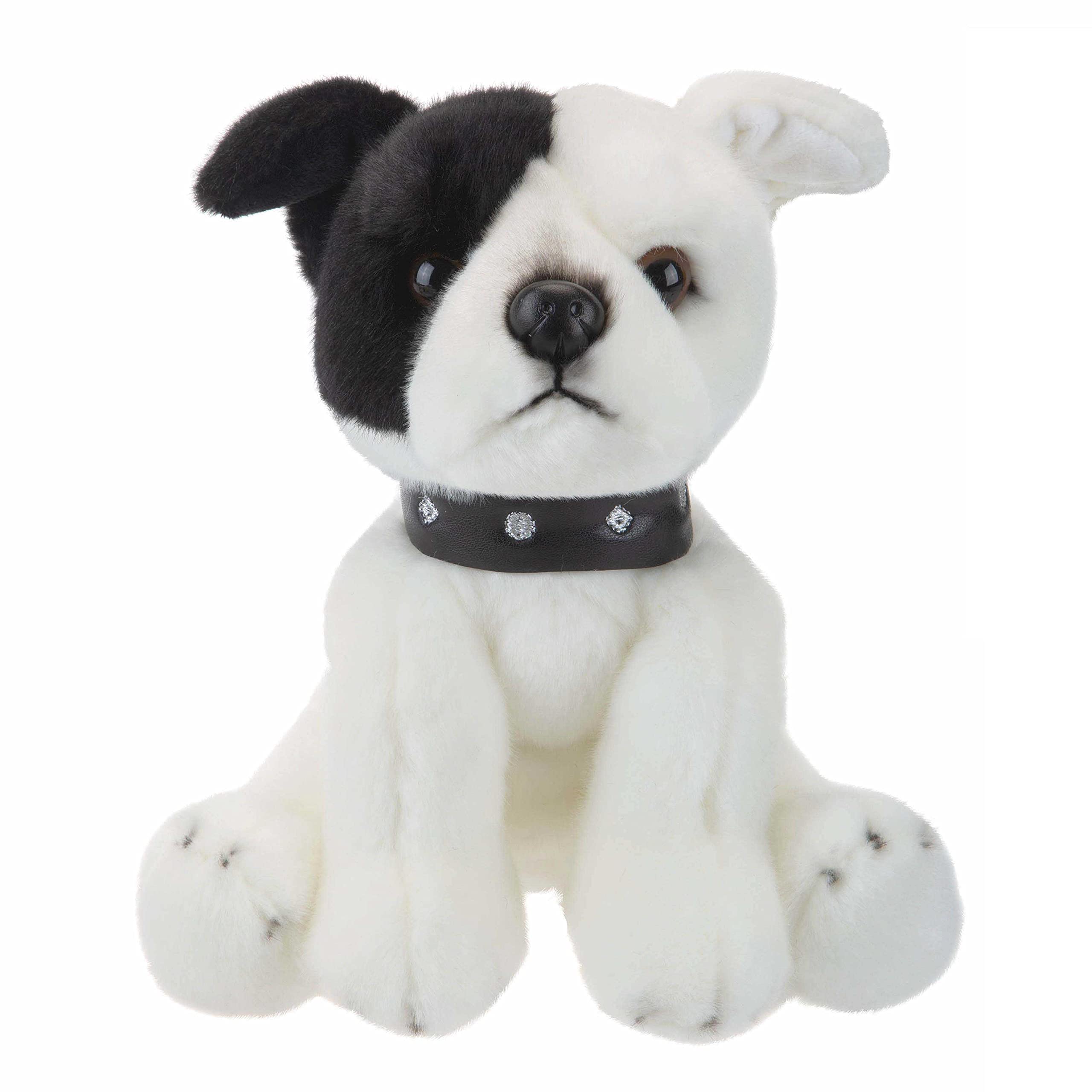 VFM - Staffordshire Soft Toy White Staffy, Staffordshire Bull Terrier Dog 30cm Soft Toy - Super Fluffy Luxury Lifelike Stuffed Animal Teddy - Natural World Collection