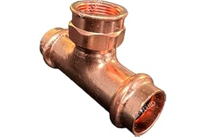 (1) EZ-FLUID 1/2" Press x 1/2" FIP Tee Copper Press x Female Threaded Reducing Tee Fitting, LF ProPress Copper Pressure Press 3 Way TEE Fittings,ProPress Press Pipe Fitting Plumbing Connection