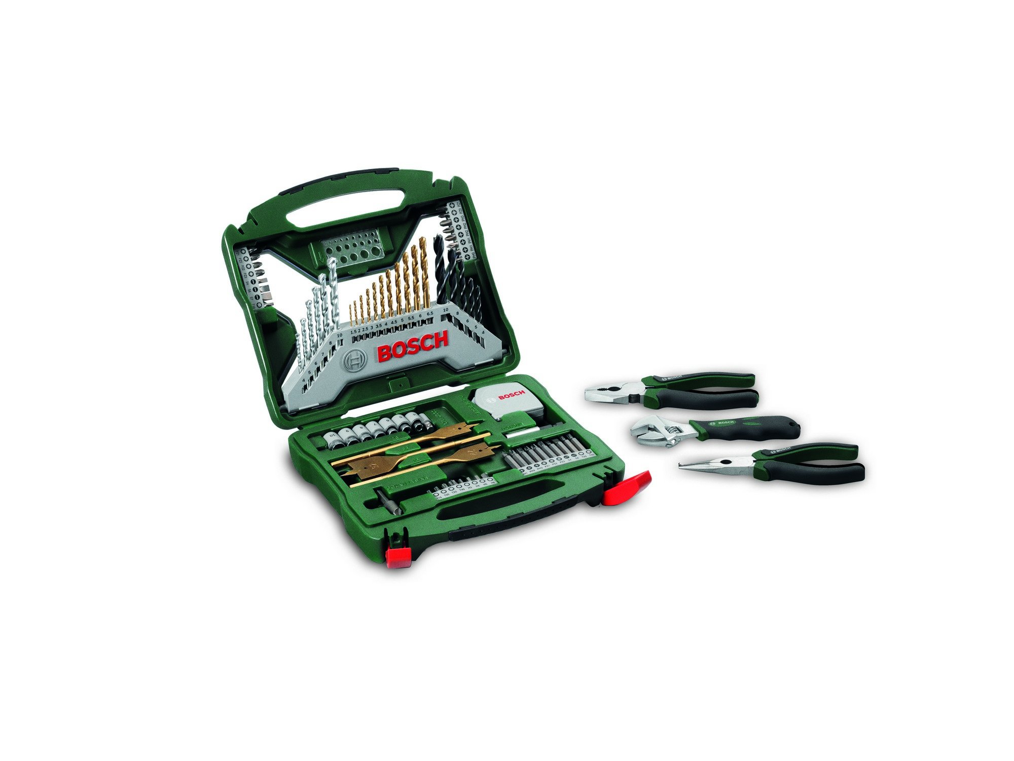 Bosch 2607017197 Universal X-Line Titanium Drill and Bit Set - Green/Grey (70-Piece)