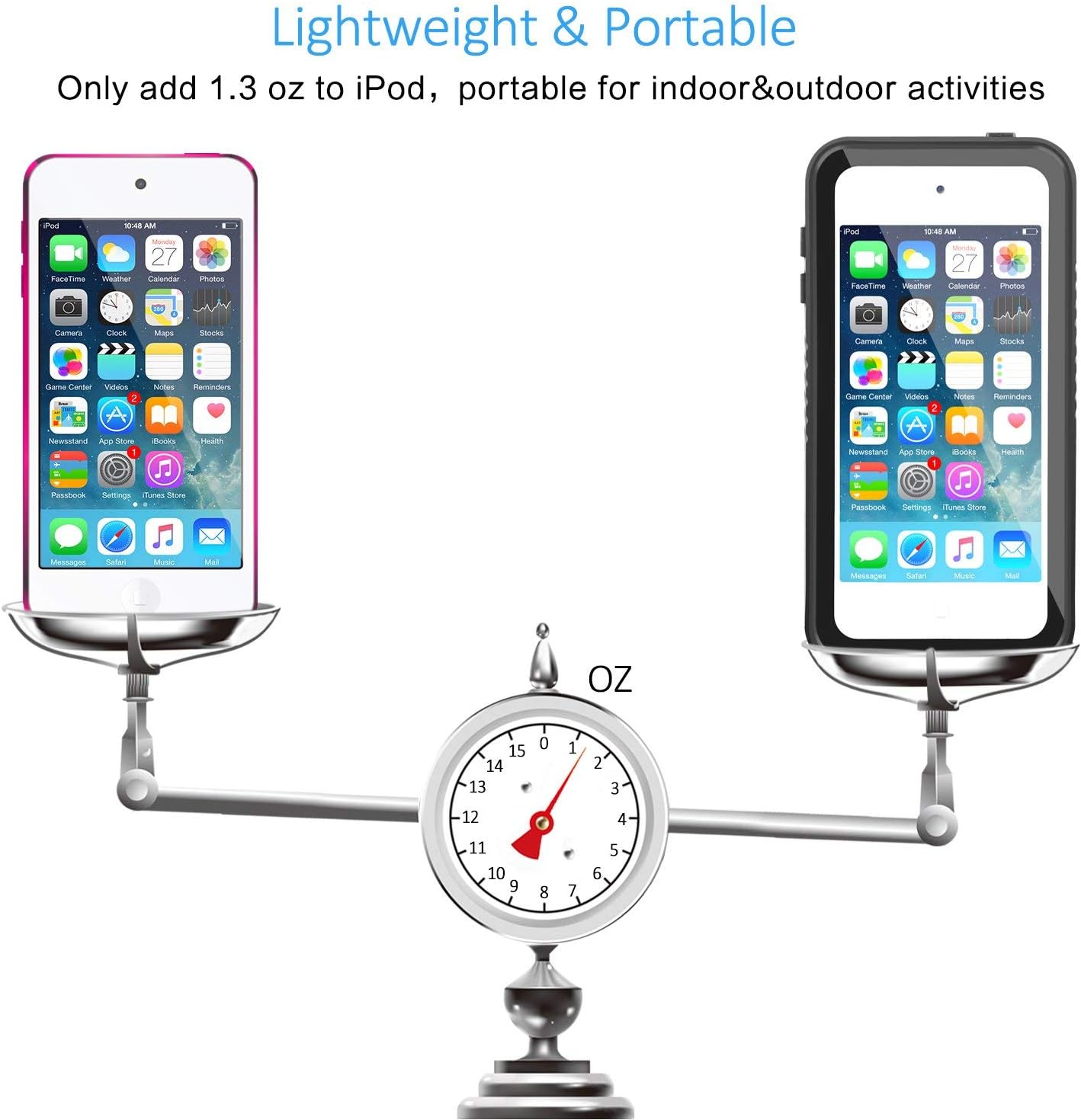 Waterproof Case for iPod 7/ iPod 6/iPod 5, Meritcase Knight Series Waterproof Shockproof Dirtproof Snowproof Case Cover with Kickstand for Apple iPod Touch 5th/6th/7th Generation for Snorkeling