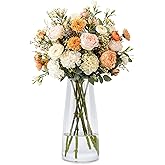 Crystal Clear Glass Vase, Flower Vase for Table Centerpiece Home Decor, Modern Vases for Living Room, Wedding, Office, Coffee Table, Birthday Housewarming Gift, 8.3inch (Clear)