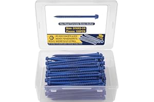 Bonost 100Pcs 3/16×3-1/4'' Concrete Screw Anchor - Hex Head Head Brick Screws for Masonry, Block