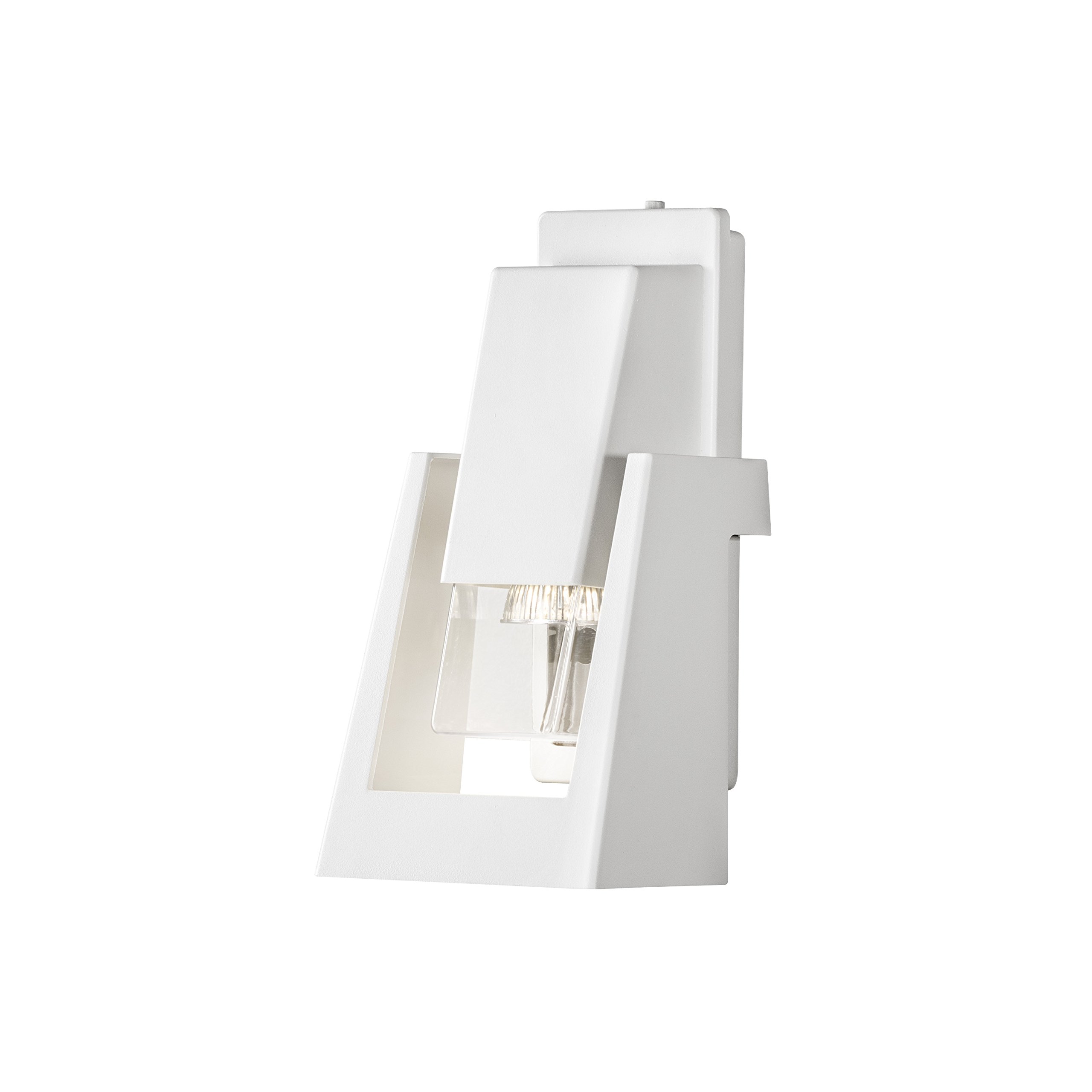 Konstsmide Outdoor Wall Lights/Potenza Easy Fit Single Down Wall Lantern/1 x 6 W Max GU10 (Not Included) Wall Lamp/Clear Acrylic Glass/Aluminium/IP54/Outside Light Matt White
