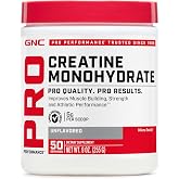 GNC Pro Performance Micronized Creatine Monohydrate, 9 oz, 50 Servings | Supports Muscle Strength, Energy Production, and Athletic Endurance, Gluten-Free and Tested for Banned Substances