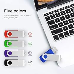 KOOTION 5 Pack 32GB USB 3.0 Flash Drives Swivel USB