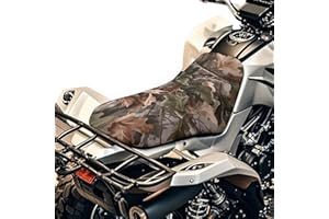 Qpednta Camouflage Hunting ATV Seat Cover, Waterproof Four-Wheeler Cover Fit All Season Weather Proof Outdoor UV Protection, Outdoor Seat Covers for Polaris Sportsman Rancher