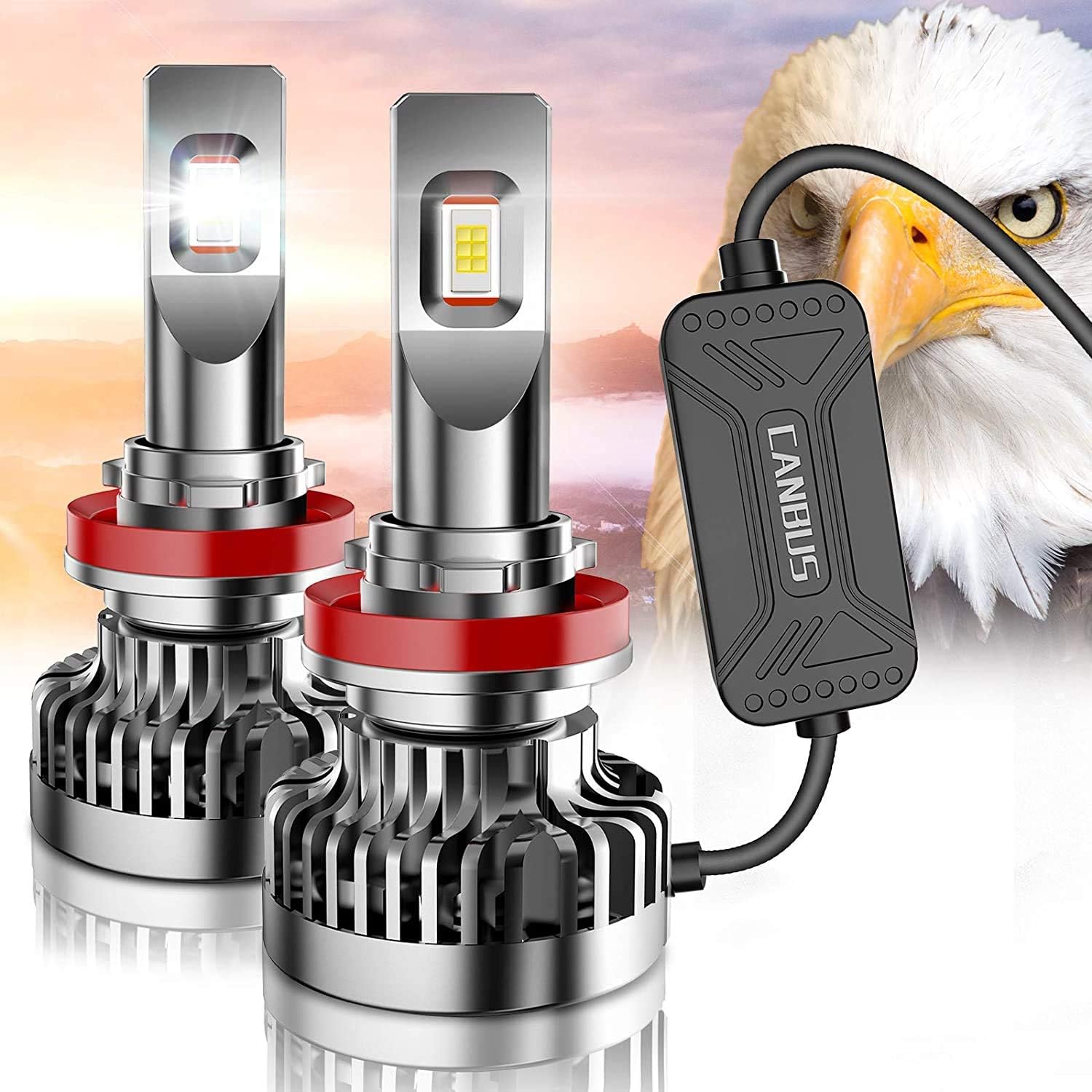 9005 HB3 LED Car Headlight Bulbs,Extremely Bright Light COB Chips 80W 8000 Lumens 6000K Cool White Halogen Replacement Conversion Kit